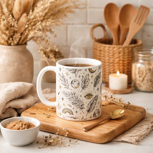 Mug Mystical Celestial Moon Stars Pattern