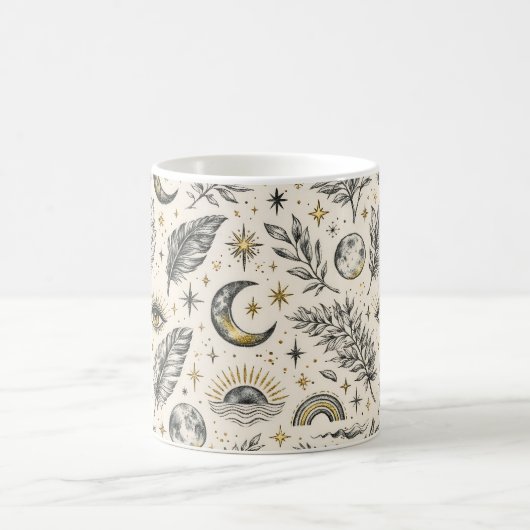 Mug Mystical Celestial Moon Stars Pattern (Centre)