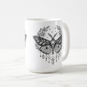 Mug Mystical Gothic Moth Botanical Celestial Line Art  (Devant droit)
