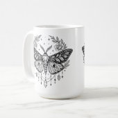 Mug Mystical Gothic Moth Botanical Celestial Line Art  (Devant gauche)