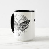 Mug Mystical Gothic Moth Botanical Celestial Line Art  (Devant gauche)