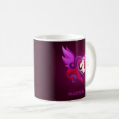 Mug Mystical Magenta Unicorn Nom personnalisé (Devant droit)