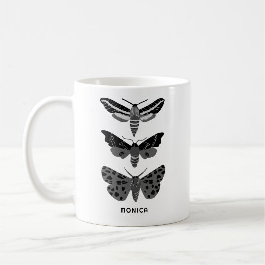 Mug Mystical Magic Moths CUSTOM Cute Insect Bugs (Gauche)