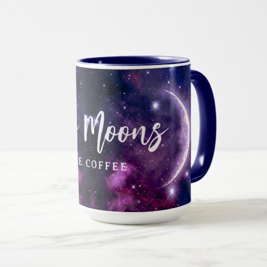 Mug Mystical Purple Galaxy Crescent Moon Celestial (Devant droit)