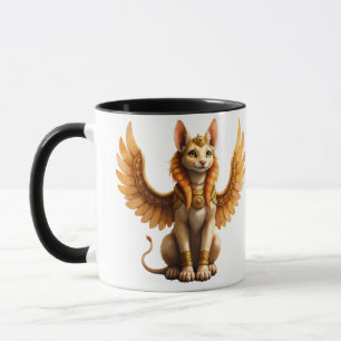 Mug Mystical Winged Cat Sphinx - Art Imaginaire égypti