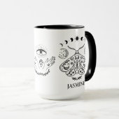 Mug Mystique Céleste Luna Moth Gothique Sorcière Perso (Devant droit)