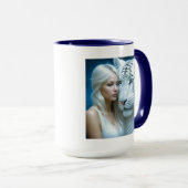 Mug Mystique tigre blanc et belle femme (Devant droit)