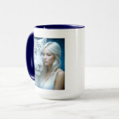 Mug Mystique tigre blanc et belle femme (Devant gauche)