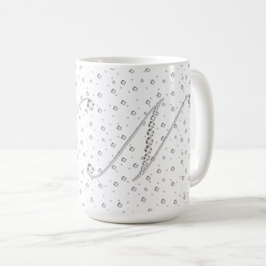Mug N Monogramme initial Diamants blancs Imprimer (Devant droit)