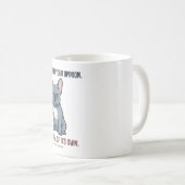Mug N'a pas demandé votre avis Design Blue Frenchie (Devant droit)