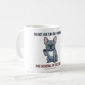 Mug N'a pas demandé votre avis Design Blue Frenchie (Devant gauche)