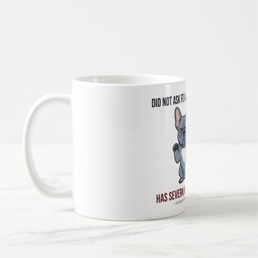 Mug N'a pas demandé votre avis Design Blue Frenchie (Gauche)