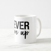 Mug N'abandonnez jamais le message de motivation (Devant droit)