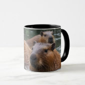 Mug Nage des capybaras dans la rivière, (Devant droit)