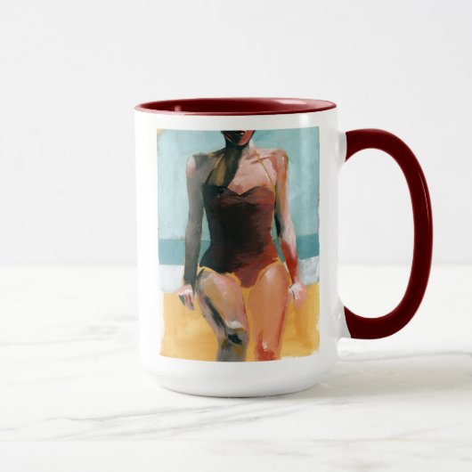Mug Nage vintage - maillot de bain rouge (Droite)