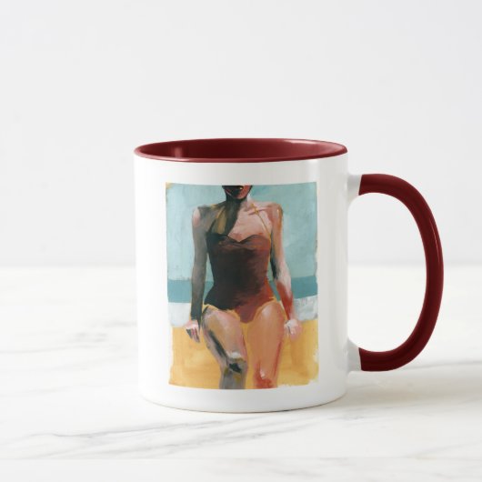 Mug Nage vintage - maillot de bain rouge (Droite)