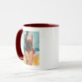 Mug Nage vintage - maillot de bain rouge (Devant gauche)