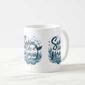 Mug Nager comme une sirène Whimsical Ocean Cote Art (Devant droit)
