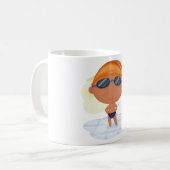 Mug Nager Garçon en lunettes et Casquette de natation (Devant gauche)