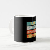 Mug Nager Manger Dormir Nager Répéter Drôle (Devant gauche)