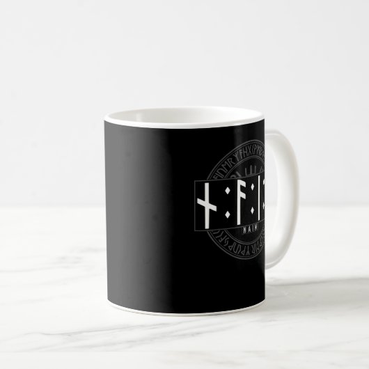 Mug Naim dans Futhark Viking Runes (Devant droit)