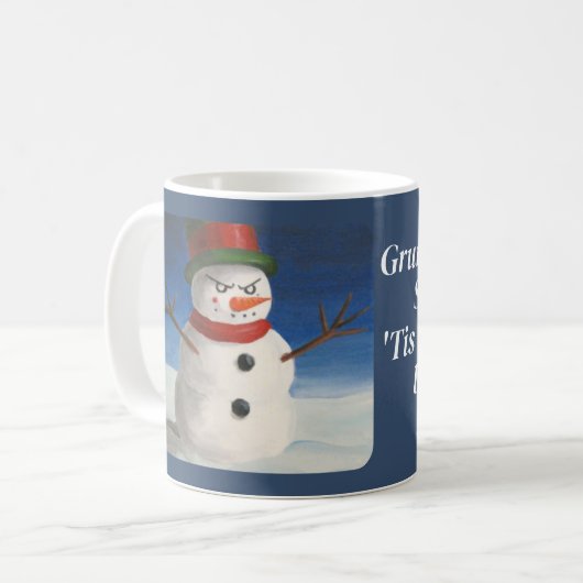 Mug N'aimez pas Noël Snowman Grumpy en colère (Devant gauche)