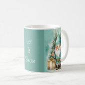Mug Nain de Noël cosy Turquoise & Or (Devant droit)