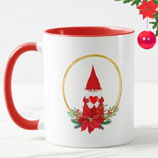 Mug Nain mignon et couronne de Noël