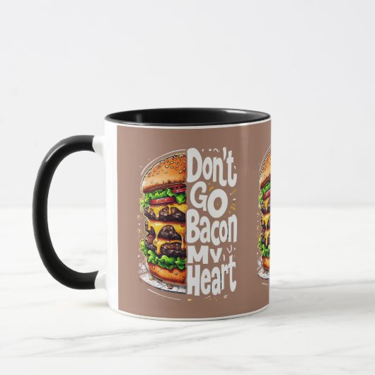 Mug N'allez pas Bacon Mon coeur amusant jeu de nourrit (Gauche)