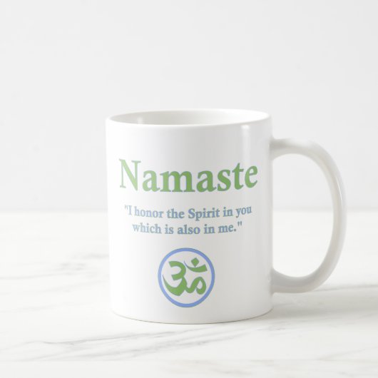 Mug Namaste - avec la citation et le symbole de l'OM (Droite)