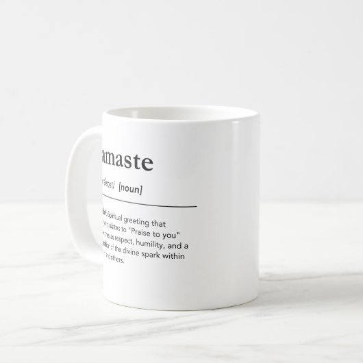 Mug Namaste Définition Yoga Mindfulness (Devant gauche)