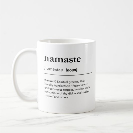 Mug Namaste Définition Yoga Mindfulness (Gauche)