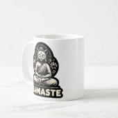 Mug Namaste Yoga chat dans un bouddha pose Chemise Tri (Devant gauche)