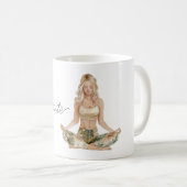Mug Namaste Yoga Pose Blond Girl (Devant droit)