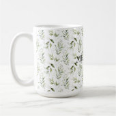 Mug Name || Aquarelle Masculine 15 oz Vert classique (Gauche)