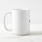 Mug Name Calligraphy Script Plain Simple White Blue (Gauche)