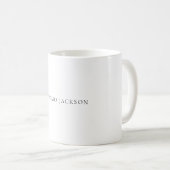 Mug Name Minimalist Modern Plain Simple Black White (Devant droit)