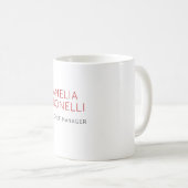 Mug Name Modern Minimalist Professional Plain Casual (Devant droit)