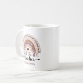Mug Name of 1st grade teacher, Cute Rainbow (Devant gauche)