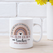 Mug Name of 4Th grade teacher, Cute Rainbow