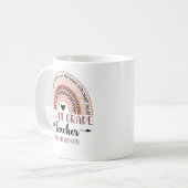 Mug Name of 4Th grade teacher, Cute Rainbow (Devant gauche)