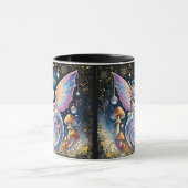 Mug Name, Pastel Baby Dragon Pink Blue on Dark (Centre)