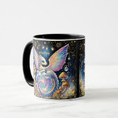 Mug Name, Pastel Baby Dragon Pink Blue on Dark (Devant gauche)