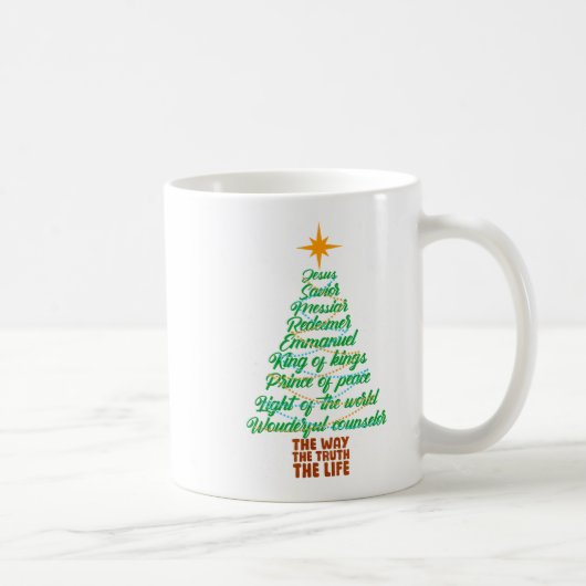 Mug Names Of Jesus Christmas Tree Lights Christian Xma (Droite)