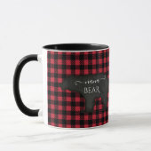 Mug Nana Bear Black n Red Russe Buffalo Check Plaid (Gauche)