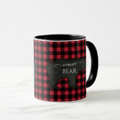 Mug Nana Bear Black n Red Russe Buffalo Check Plaid (Devant droit)