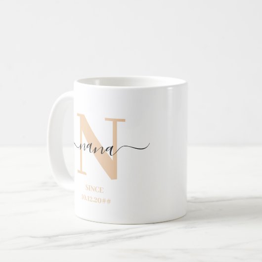 Mug Nana Elegant Script Monogramme (Devant gauche)