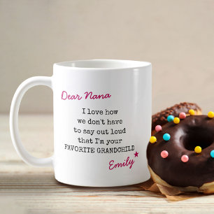 Mug Nana Enfant préféré Machine à écrire Typographie