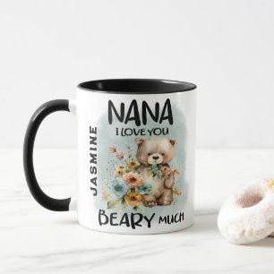 Mug Nana I Love You Beary Many - Nom Personnalisé