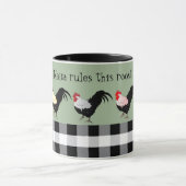 Mug Nana Rule's the Roost Rooster Black White Name (Centre)